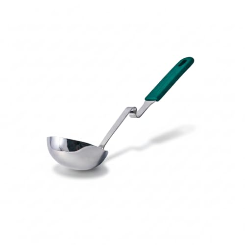 Souper Cubes Soup Ladle Stainless Steel with Silicone Grip & Pot Hook, Kale | Durable Stainless Steel Ladle Hooks to Your Pot to Help Prevent Drips and Keep Counters and Stovetop Clean - color: Kale, size: Ladle 1-Pack