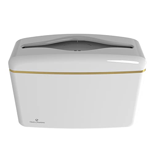 Countertop Multifold Hand Paper Towel Dispenser by Oasis Creations, Single Sheet Dispensing – Glossy White - color: White