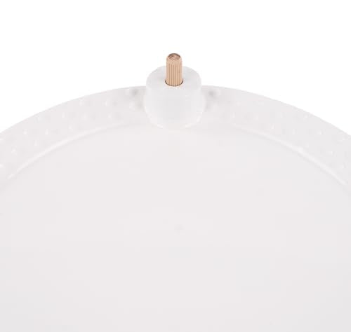 Serving Platter - 14" Ceramic Round Serving Dishes for Entertaining, White Serving Platter with Peg for Interchangeable Decorative Topper, Serving Dish for Pastries, Appetizers, Roasts - style: White Round Platter