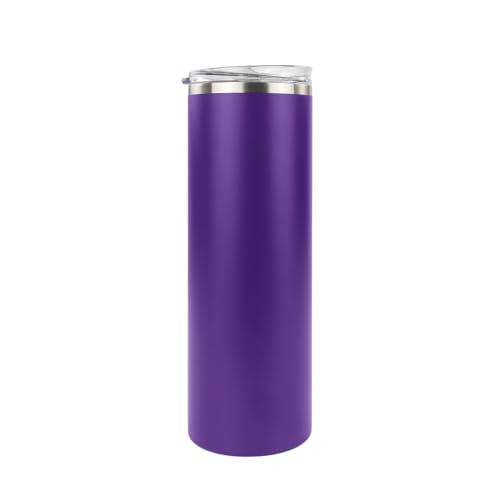 Hogg 20 oz Skinny - Purple, Powder Coated Tumblers for Laser Engraving, Engravable Tumblers Bulk, Stainless Steel Cups Bulk, Insulated Cups with Lids - color: Purple