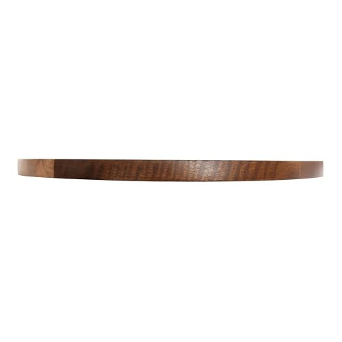 Bloomingville Round Two-Tone Wood Cheese and Cutting Board, Natural and Walnut - size: 11.8"L x 11.8"W