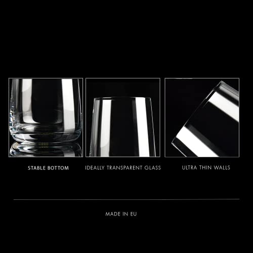 Krosno Water Glasses Set of 6, 16.6 oz, Infinity Collection | Glass Tumblers, Lead-Free Crystal Glassware, Juice Glasses, Water Glass Set, Dishwasher Safe, Made in Europe - size: 6 Count (Pack of 1)