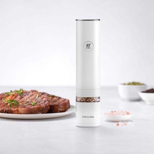 Electric Salt/Pepper Mill, rechargeable - color: White