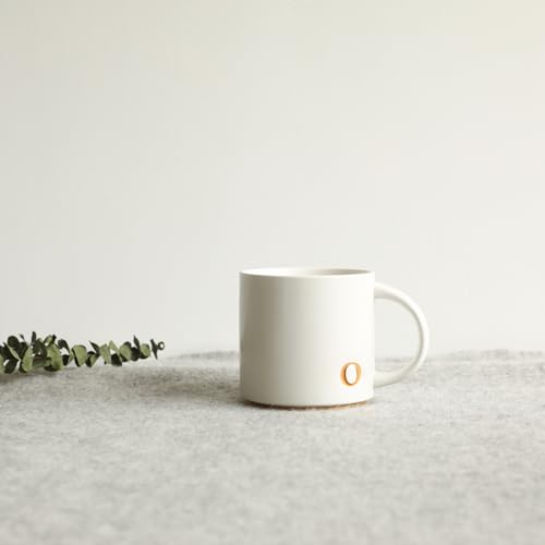 COLLECTIVE HOME Ceramic Coffee Mug, 15 oz Monogram Cup with Gift Box(O) | Dishwasher Safe, Engraved Gold Letter , Personalized Housewarming Birthday Present, Christmas Thanksgiving Mothers Day Gifts - color: gold-o