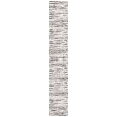 KOZYFLY Modern Abstract Hallway Runner, 2x12 Washable Rug Runner Non-Slip Soft Striped Kitchen Runner Rug, Grey/Light Beige/Brown Print Carpet for Entryway Bathroom - color: Grey/Light Beige/Brown, size: 2' x 12' (Runner)