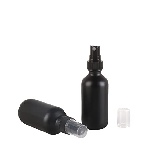 NOOEEISS Frosted Black Glass Small Spray Bottle 2 oz 24 Packs,Fine Mist Sprayer Small Clear Bottles,Refillable Containers mini spray bottles for Cleaning Solutions and Skin Care (Frosted Black 24pcs) - color: Black Frosted, size: 24Pack
