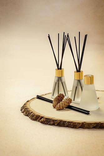 Aroma Blossom Mini Reed Diffuser Set of 3 Oil Diffuser 3.5 Oz for Gifting,Closet Air Freshner,for Bathroom Air Fresheners - color: Gold