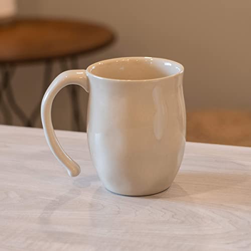 DEMDACO Warm Heart Ivory Stoneware Mom Heart Mug, Hand-Thrown | Meaningful Coffee Mug for Cherished Relationship Reminders, Curved Handle, Comfy Grip, Microwave-Safe, 16 Ounces - style: Mom