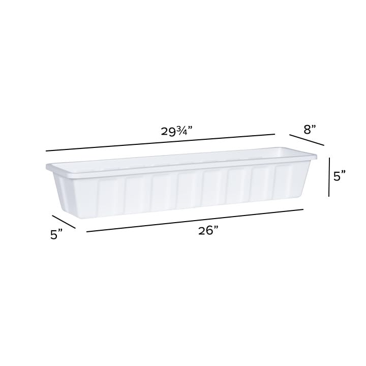 Root & Vessel Poly-Pro Plastic Flower Box Planter, White, 30-Inch - color: White, size: 30-Inch