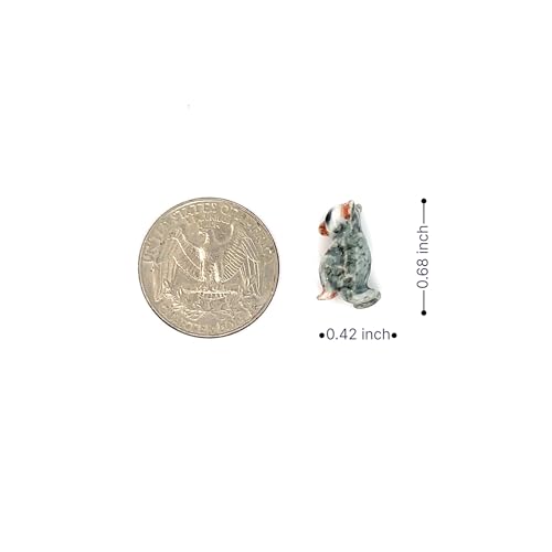 Handmade Adorable Mini Ceramic Animal Figurine – Porcelain Miniature Collectible Decor (Sugar Glider) - style: Sugar glider