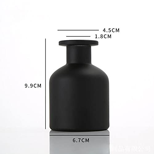 5 Ounce Empty Glass Diffuser Bottles, Cylindrical Glass Essential Oils Diffuser Bottles, Aromatherapy Jar, Matt Black