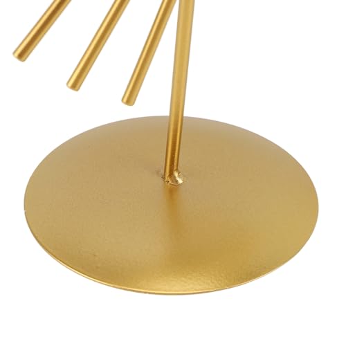 Metal Table Top Decor, Geometric Lines Sculpture Light Luxury Abstract Ornament with Base Modern Metal Sculpture for Home