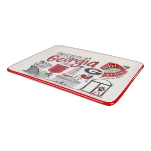 Georgia Key Tray - Georgia Icon Jewelry Tray, Decorative Key Storage for Entryway, Wallet and Ring Dish, UGA Design Catch All Dish, 8" x 5" - style: Georgia Icon