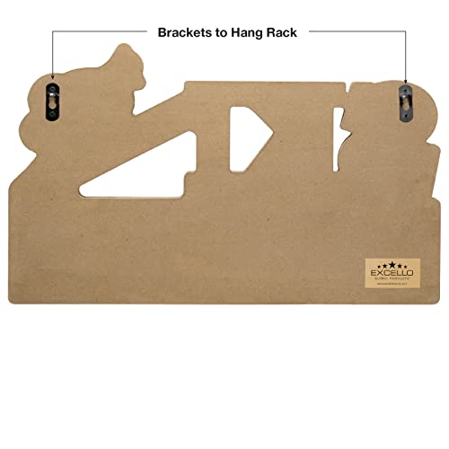 EXCELLO GLOBAL PRODUCTS Rustic Ski Wall Mounted Hanging Entryway Organizer with 4 Hooks. 17" x 10" Use as hat Organizer, Key Holder, Glove Holder. Perfect for Entryway, Kitchen, Bathroom, Hallway - style: SKI
