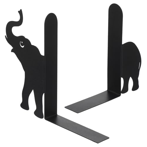 Elephant Metal Bookends Set of 2 Styles Book Ends for Shelves Bookshelf Home Office Desk Bookshelf Decor Gift for Elephant Lovers and Reading Enthusiasts - style: Elephant