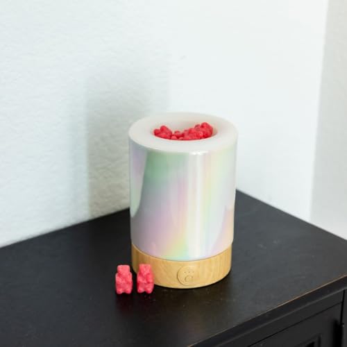 Happy Wax Iridescent Pink Signature Wax Melt Warmer for Scented Wax Melts, Cubes & Tarts – Electric Wax Melter with Automatic Timer and No Scrape Silicone Dish for Easy Wax Removal - color: Iridescent Pink