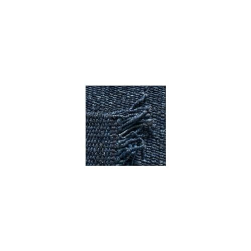 SAFAVIEH Natural Fiber Collection Accent Rug - 2' x 3', Navy, Handmade Boho Fringe Woven Jute, Ideal for High Traffic Areas in Entryway, Living Room, Bedroom (NF368N) - color: Navy, size: 2' x 3' (Rectangular)