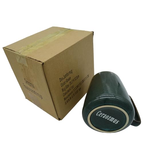 Large Ceramics Coffee Mugs,24 oz,Large Handle Design,Extra Large Tea and Coffee Cup for Office and Home,Microwave and Dishwasher Safe(Color:24 oz green) - color: 24 oz green