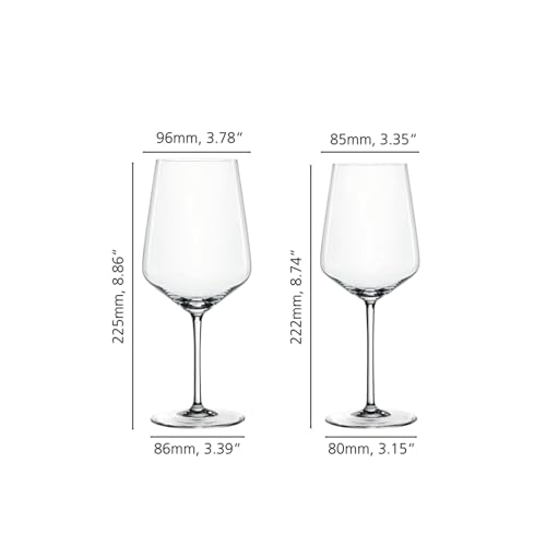 Spiegelau Style Red and White Wine Glasses, Modern Stemmed Wine Glasses, Elegant Glassware for Dinner Parties, Home Bar Cart Accessories, Hosting Essentials, and Wedding Gifts, Set of 12 - style: Red and White