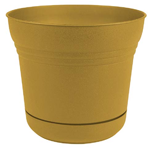 Bloem Saturn Planter w/Saucer (SP0523), Earthy Yellow, 5", 5" - color: Earthy Yellow, size: 5"