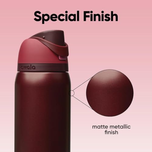 Owala FreeSip Stainless Steel Water Bottle 32 oz Black Cherry - color: Black Cherry, size: 32 Ounces