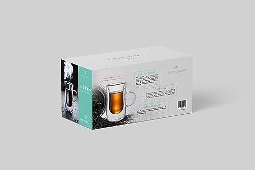 4 Oz Double Wall Borosilicate Insulated Glass Coffee Mug Set of 6, 120ml Coffee Cups with Handle for Tea, Latte - Perfect Espresso Cup Gift - color: 6 pcs 4 oz