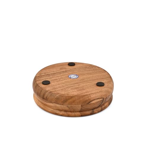 Fruit Bowl Acacia Wood Round Shaped Serving Bowl for Table Décor for Kitchen Counter (8" x 8" x 2.5")