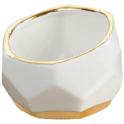 Kate Aspen Geometric Ceramic Planters, Mini Decorative Bowls (Set of 3) Small- Succulent Pots, Modern Decor, Shelf Decor, Desk, Table Décor, White - size: Small (Set of 3)