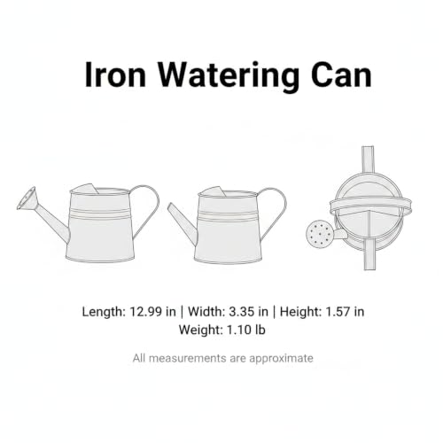 Long Spout Iron Watering Can for Indoor & Outdoor Plants, Durable Metal Design with Precise Flow Control (1 Pack) - color: Yellow