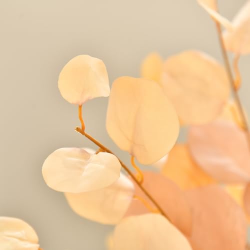 3 PCS 33" Artificial Eucalyptus Stems, Silk Branches, Champagne | Long Bendable Greenery, for Vase, Farmhouse, Home, Wedding, Party Arrangements - color: Champagne*3