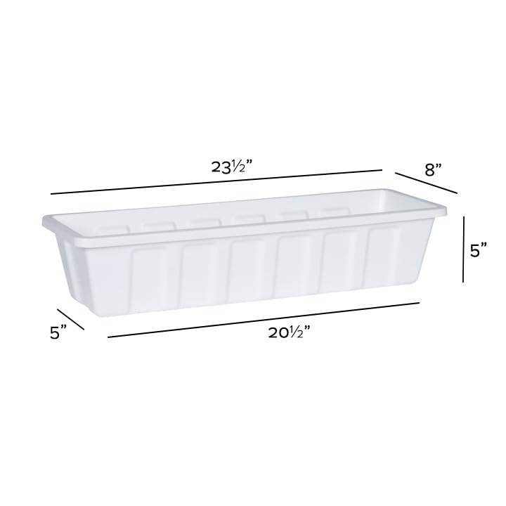 Novelty Poly-Pro Plastic Flower Box Planter, White, 24-Inch - color: White, size: 24-Inch
