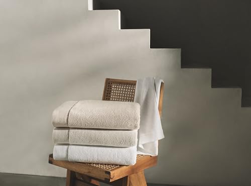 Calvin Klein - Bath Towels, Soft & Absorbent Bathroom Essentials, Zero Twist Construction, Oeko-Tex Certified (Entwine Solid Natural, 3-Piece) - color: Entwine Solid Natural, size: 3 Pack