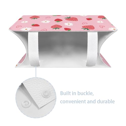 Tissue Box Cover Cartoon Hippie Flower Rectangle Modern PU Leather Rectangular Tissue Box Tissue Cover Tissue Box Holder Night Stands Bedroom Cute Strawberry - color: Cute Strawberry
