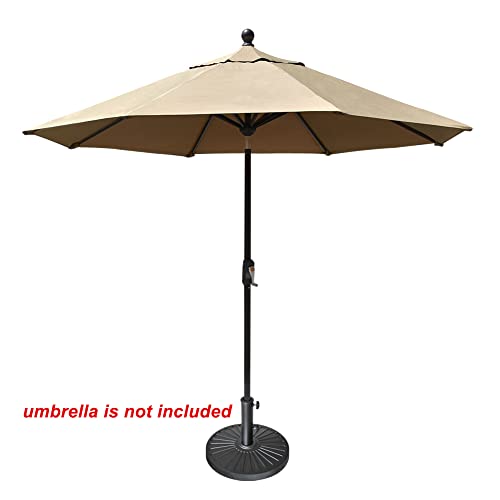 EliteShade USA 18" Patio Umbrella Base Stand, 30LBS Heavy Duty Cast Resin Outdoor Umbrella Stand Holder With 2 Adjustable Knobs for Garden Table, Rust-Free Large Umbrella Base for Backyard, Deck, Lawn, Poolside Fits 1.5"-1.9" Poles, Black - color: Black