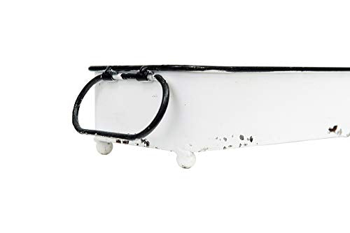 Creative Co-Op Decorative Rectangle Distressed Metal Tray - color: White