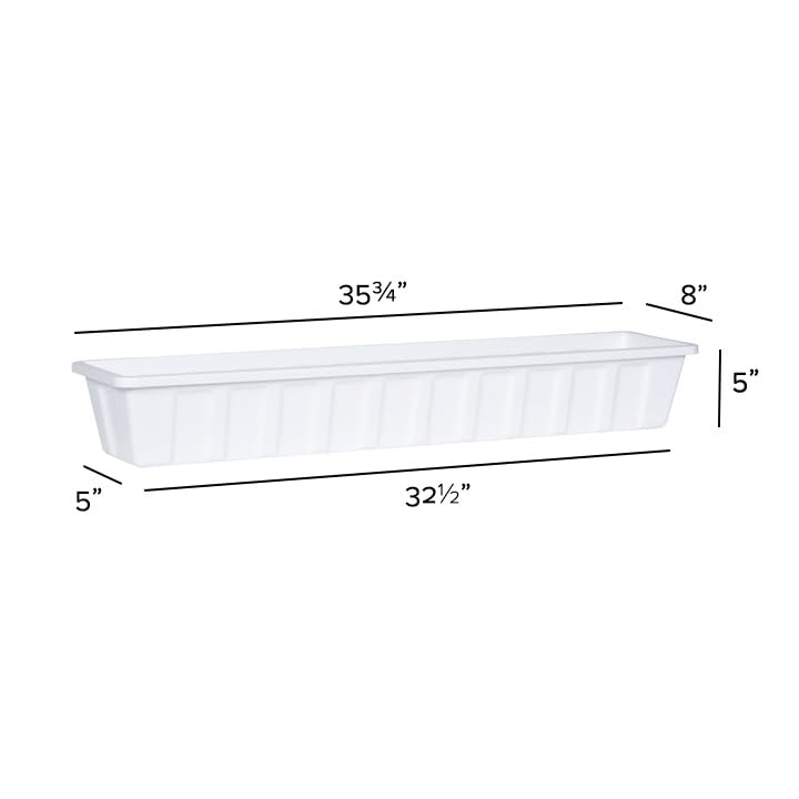 Root & Vessel Poly-Pro Plastic Flower Box Planter, White, 36-Inch - color: White, size: 36-Inch