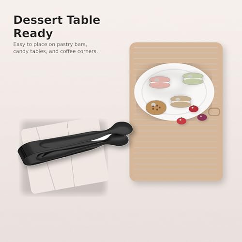 Small Serving Tongs, Mini Stainless Steel Sugar Tongs for Ice, Candy, Appetizers, Charcuterie, Kitchen Serving Utensils, Black - color: Matte Black
