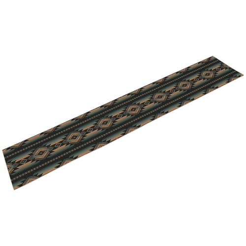 Retro Aztec Table Runner, American Southwest Traditional Tribal Geometric Art Printed Runner for Home Kitchen Dining Table Party 13x36in - color: Aztec-6, size: 13x36in