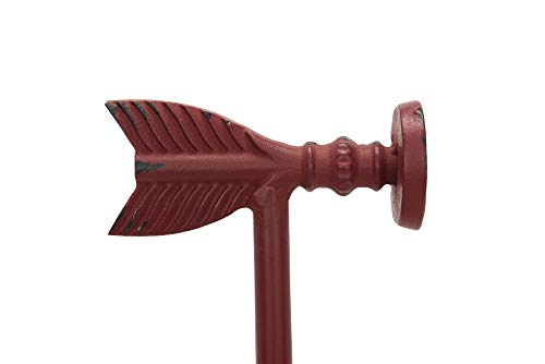 Creative Co-Op Decorative Cast Metal Arrow Bookends, Red, Set of 2 Pieces - color: Red