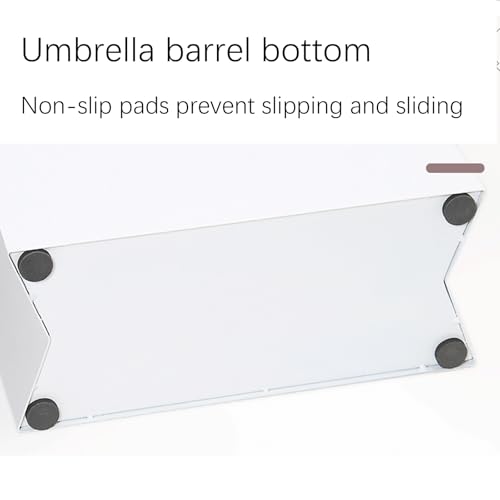 Indoor Entryway Umbrella Holder Can hold 10 umbrellas,tall Metal Large Capacity Umbrella Storage stand With removable drain tray,For Hotel,Offices,home,Commercial(White-E) - color: White-E
