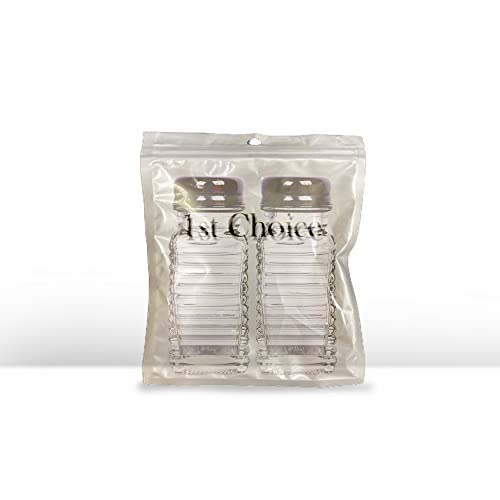 1st Choice Salt and Pepper Shakers with Stainless Tops Set of 2 (Striped rectangular Shakers) - style: Striped rectangular Shakers