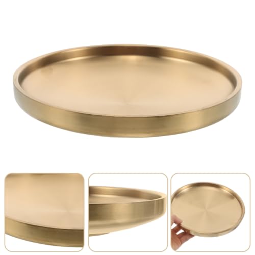 Kichvoe 2pcs Small Gold Key Holder Bowl for Entryway Table, Stainless Steel Ring Holder Tray with Dedicated Sections for Keys and Jewelry, Polished Surface, Minimalist Modern Decorative
