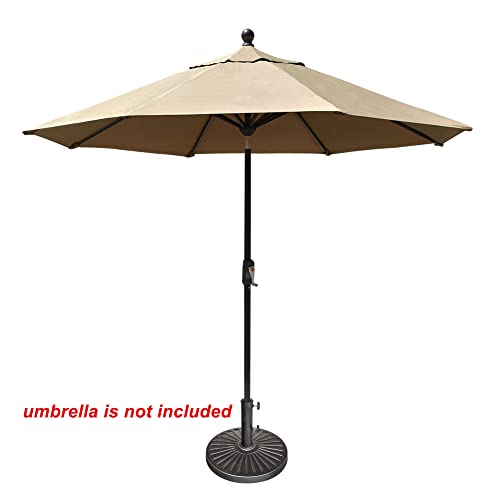 EliteShade USA 18" Patio Umbrella Base Stand, 30LBS Heavy Duty Cast Resin Rust-Free Outdoor Umbrella Holder with 2 Adjustable Knobs for Backyard, Deck, Lawn, Poolside Fits 1.5"-1.9" Poles, Bronze - color: Bronze