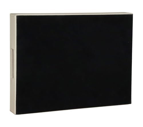 HofferRuffer Rectangle Serving Tray with Hole Handles for Coffee Table, Breakfast, Tea, Food, Butler - Countertop, Kitchen, Vanity Serve Tray, 16.2 x 12.2 x 2 inches, Faux Leather (Dark CreamWhite) - color: Dark Creamwhite