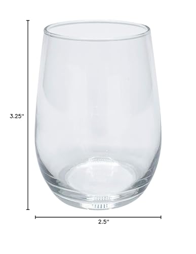 AMZ Empire 6 OZ MINI TESTER Stemless Wine Drinking Glasses/Set of 6/Small size glasses/Glassware Cocktail Bar Party