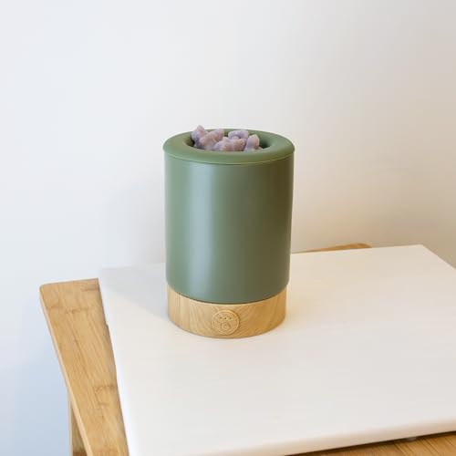 Happy Wax Sage Signature Wax Melt Warmer for Scented Wax Melts, Cubes & Tarts – Electric Wax Melter with Automatic Timer and No Scrape Silicone Dish for Easy Wax Removal - color: Sage
