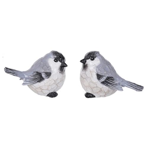 The Bridge Collection Set of 2 Chickadee Bird Figurines, Styles Vary | Hand-Painted Set of 2 Small Resin Decorative Birds for Indoor Home Decor or Outdoor Patio & Garden