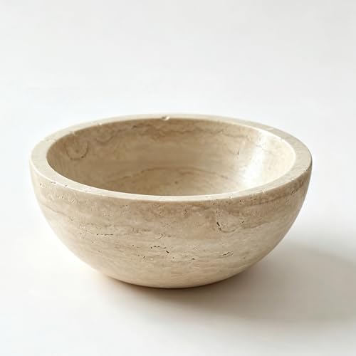 WILD WORKS Natural Travertine Bowl, 6"Stone Decorative Bowls, Catchall Tray