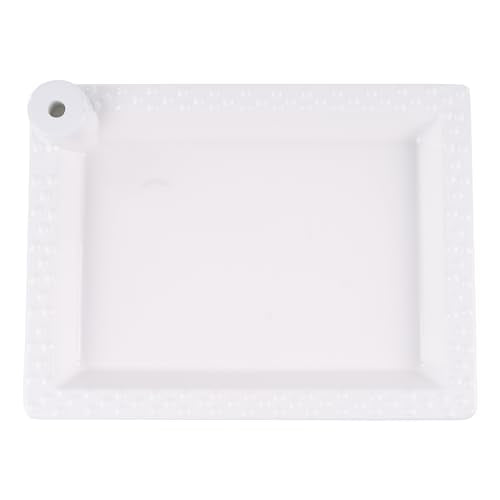 White Serving Tray - 12" x 9" Ceramic Rectangular Tray with Peg for Interchangeable Decorative Topper, Trays for Serving Food, Serving Platters and Trays, Serving Platter for Appetizers - style: White Rectangular Platter