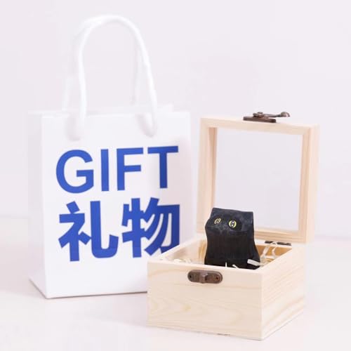 Handmade Black Cat Statue Artwork, Creative Statue Artwork for Home Decor, Unique Cat Figure Gift
